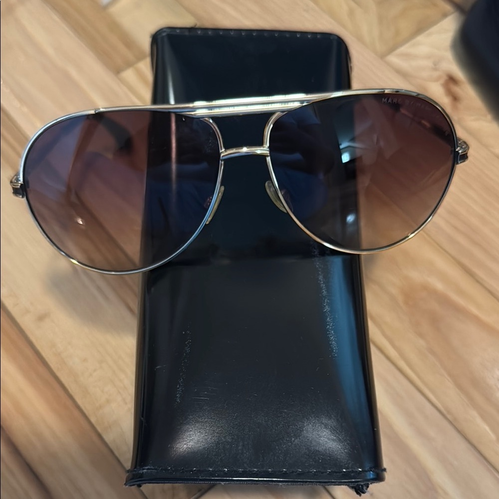 Marc By Marc Jacobs Gold Aviator Sunglasses